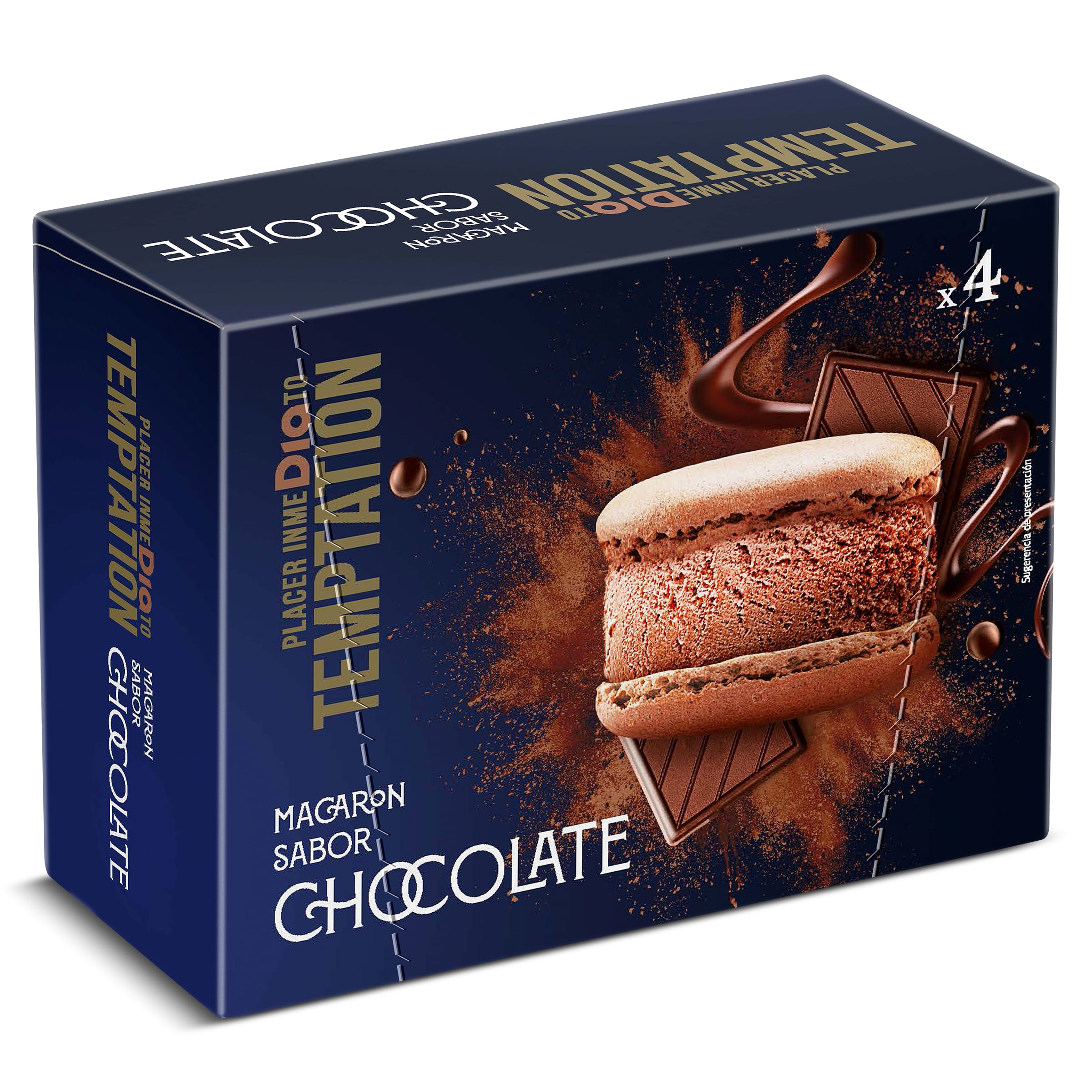 Helado macarrón de chocolate 4 unidades Temptation caja 168 g