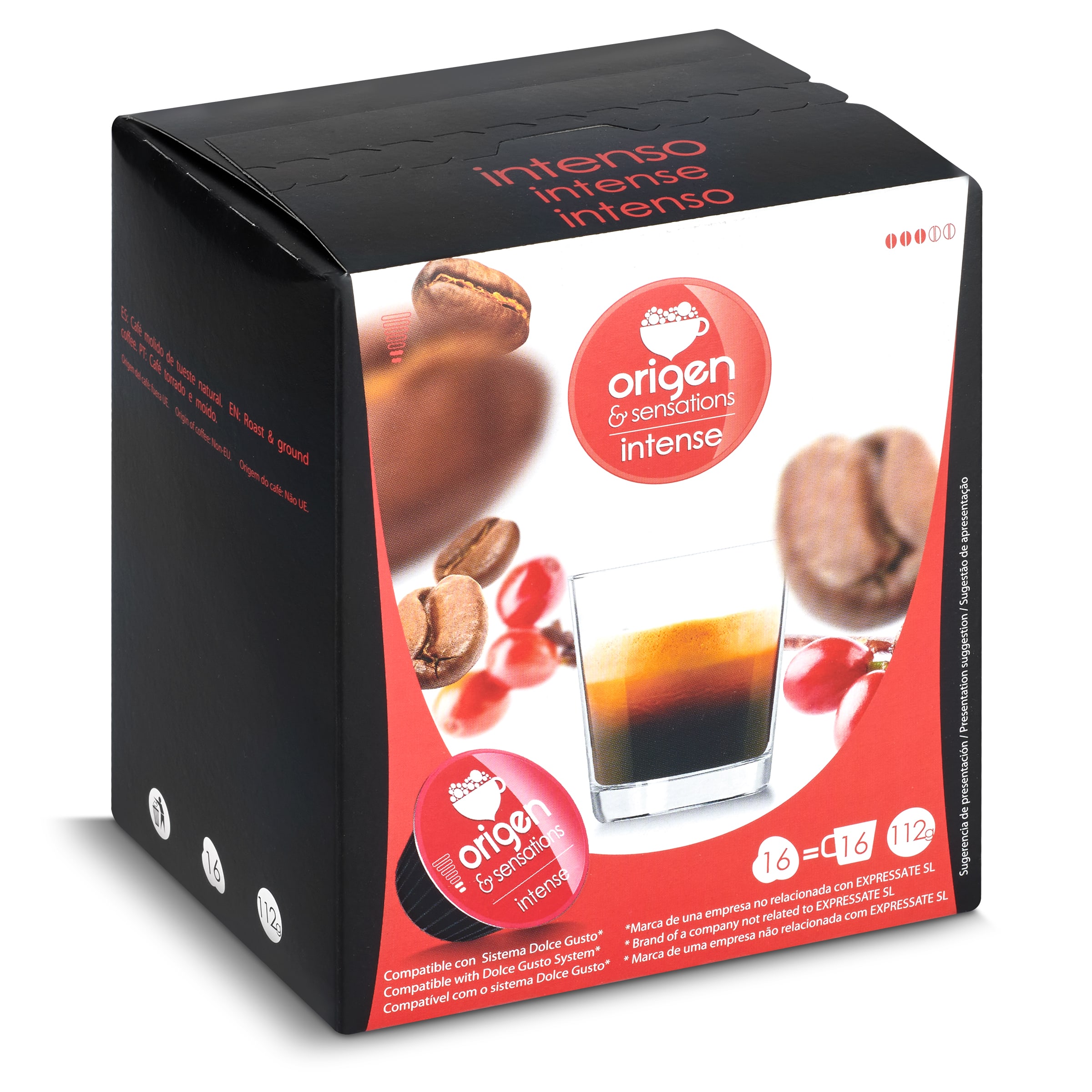 Café en cápsulas intenso Origen&sensations caja 16 unidades