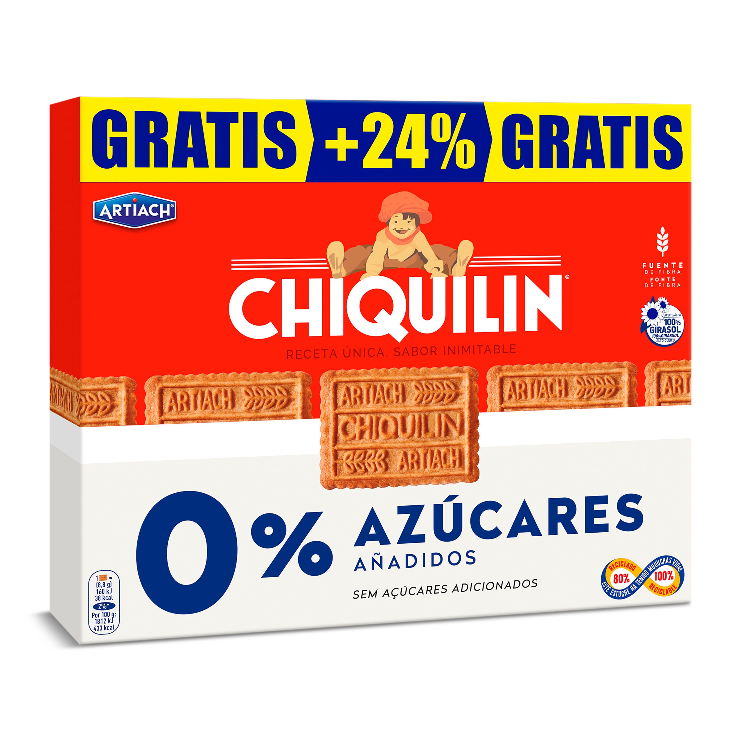 Galletas de desayuno 0% azúcares añadidos Artiach caja 525 g