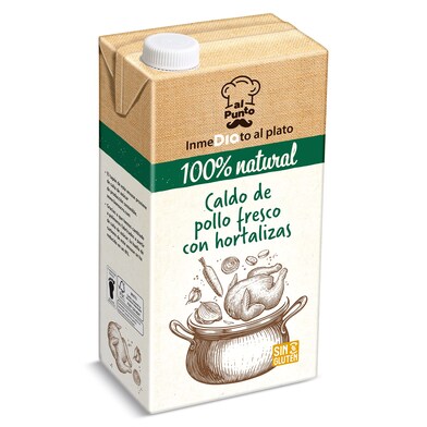 Caldo natural de pollo y hortalizas Dia Al Punto 1 L-0 Caldo natural de pollo y hortalizas Dia Al Punto 1 L-0