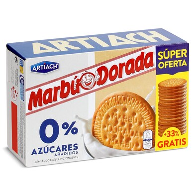 Galletas al horno 0% azúcares añadidos Marbú Dorada caja 400 g-0 Galletas al horno 0% azúcares añadidos Marbú Dorada caja 400 g-0