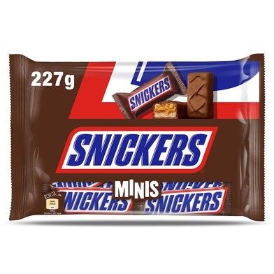 Mini barritas de chocolate con caramelo y cacahuetes Snickers bolsa 227 g-0 Mini barritas de chocolate con caramelo y cacahuetes Snickers bolsa 227 g-0