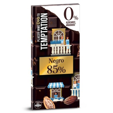Chocolate negro 85% cacao sin azúcares añadidos Temptation de Dia 100 g-0 Chocolate negro 85% cacao sin azúcares añadidos Temptation de Dia 100 g-0