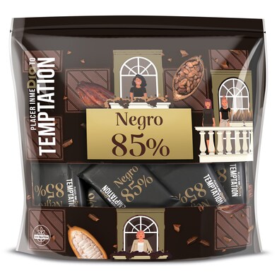 Chocolate negro 85% cacao en porciones Dia Temptation bolsa 176 g-0 Chocolate negro 85% cacao en porciones Dia Temptation bolsa 176 g-0