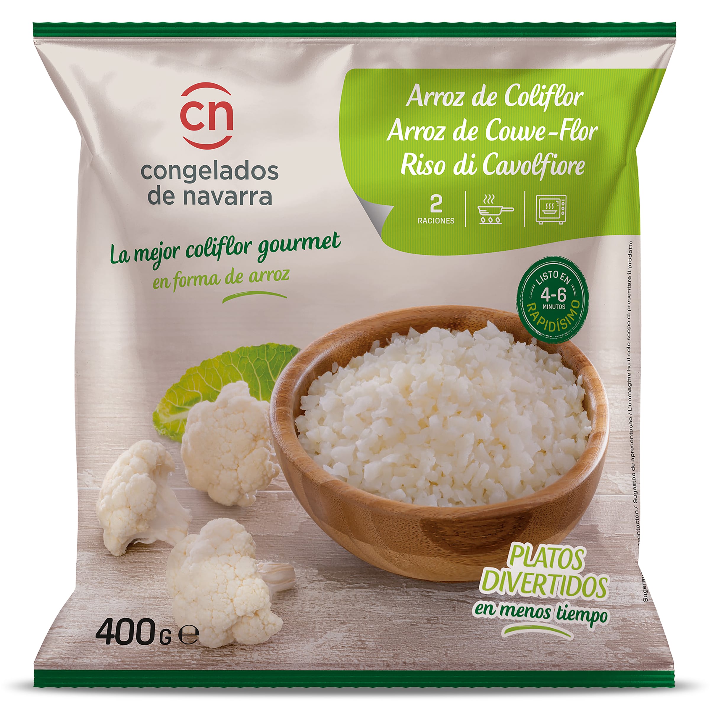 Arroz de coliflor Congelados de Navarra bolsa 400 g