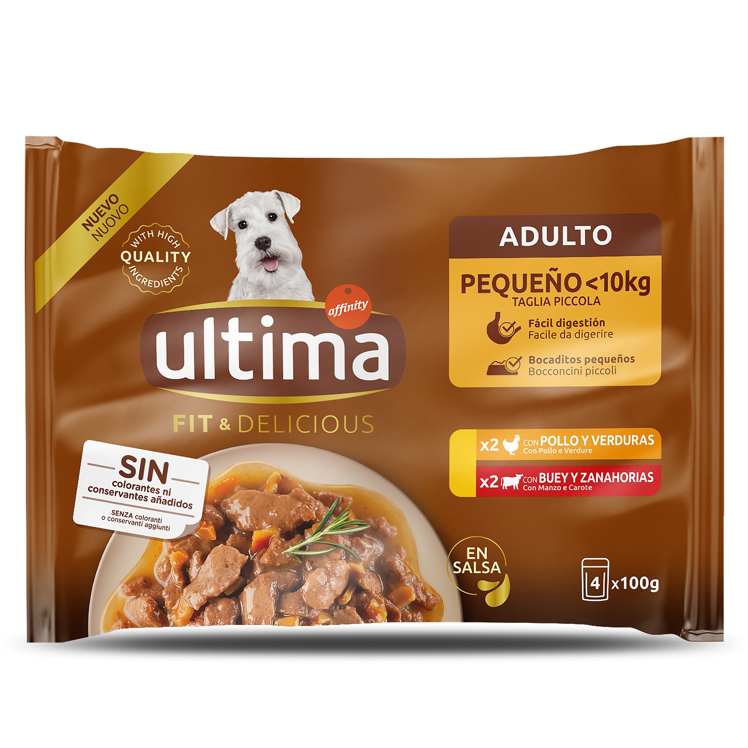 Alimento para perros adultos mix pollo / buey Última bolsa 4 x 100 g