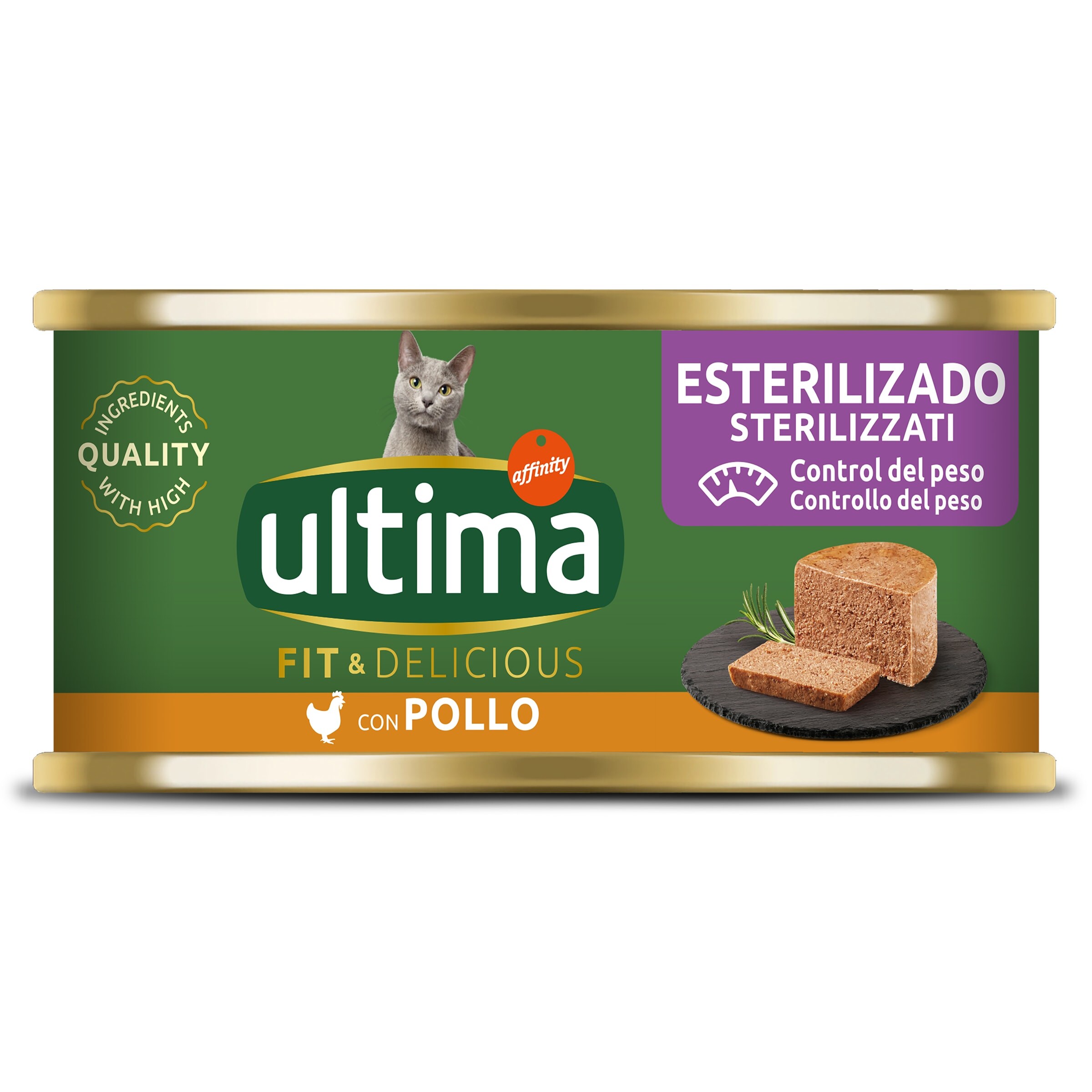 Alimento para gatos con pollo Ultima lata 85 g
