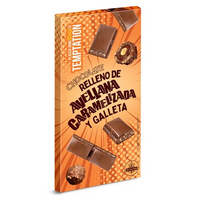 Chocolate relleno de avellana caramelizada y galleta Dia Temptation 100 g-0 Chocolate relleno de avellana caramelizada y galleta Dia Temptation 100 g-0