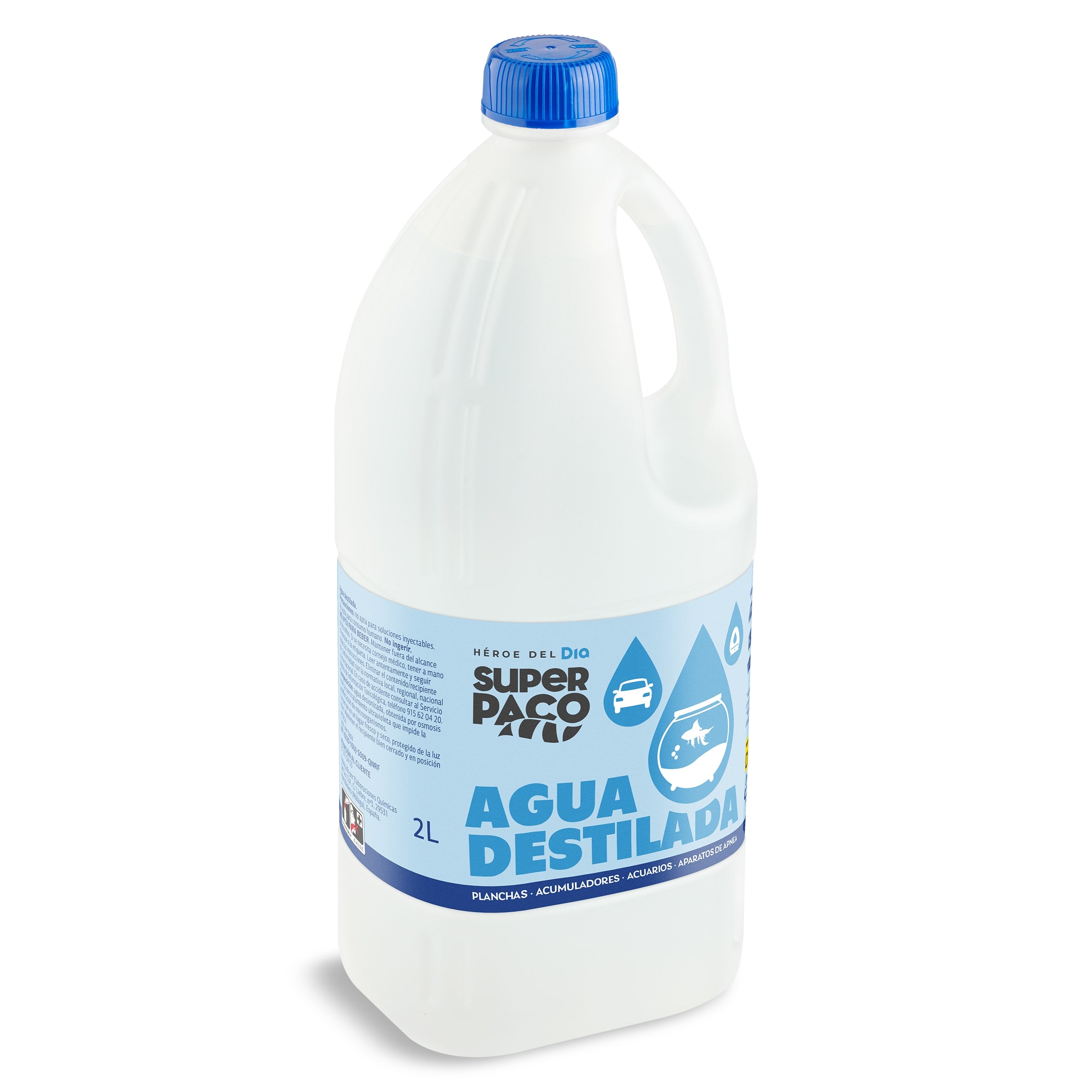 Agua destilada Super Paco de Dia garrafa 2 l