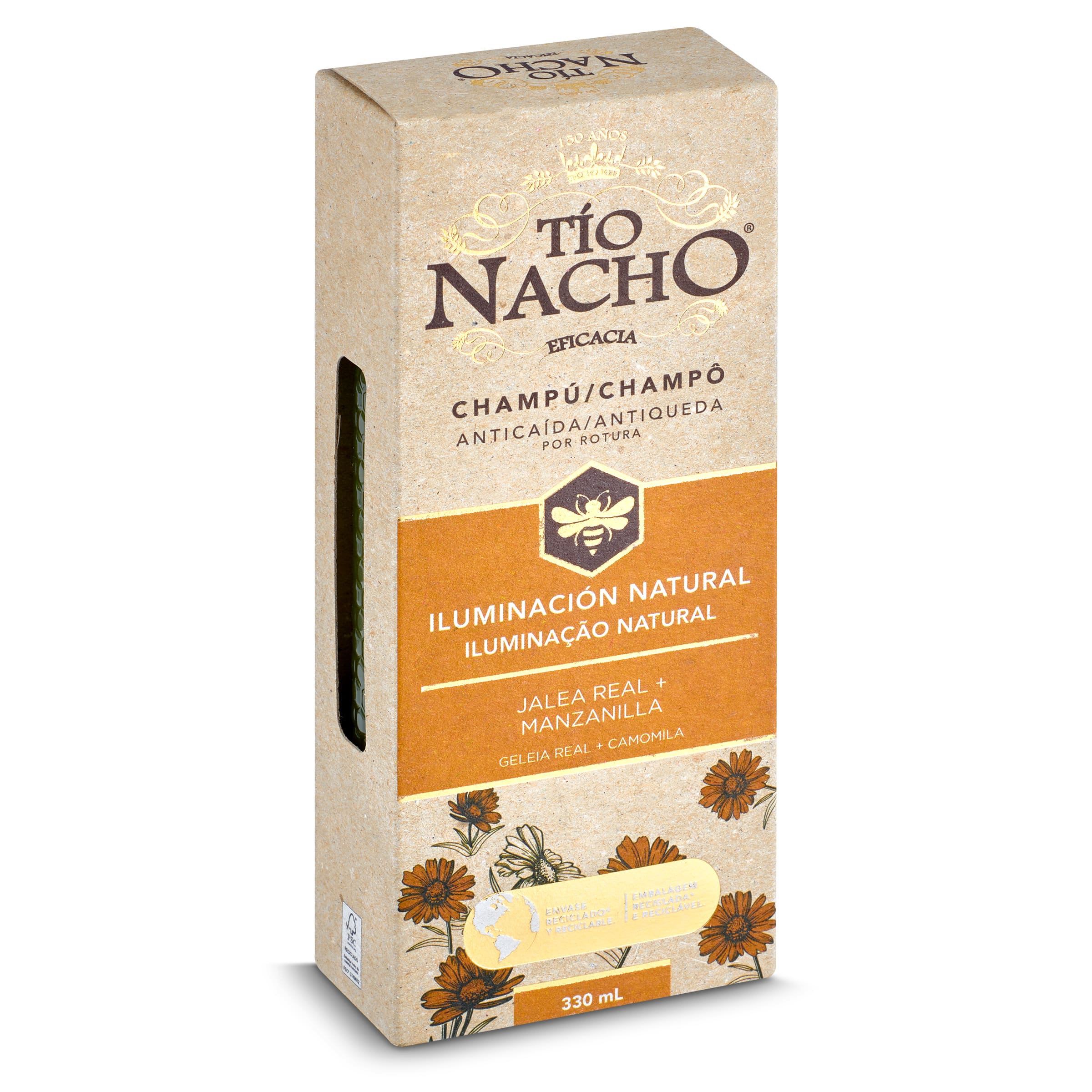 Champú anticaída iluminación natural Tío Nacho botella 330 ml