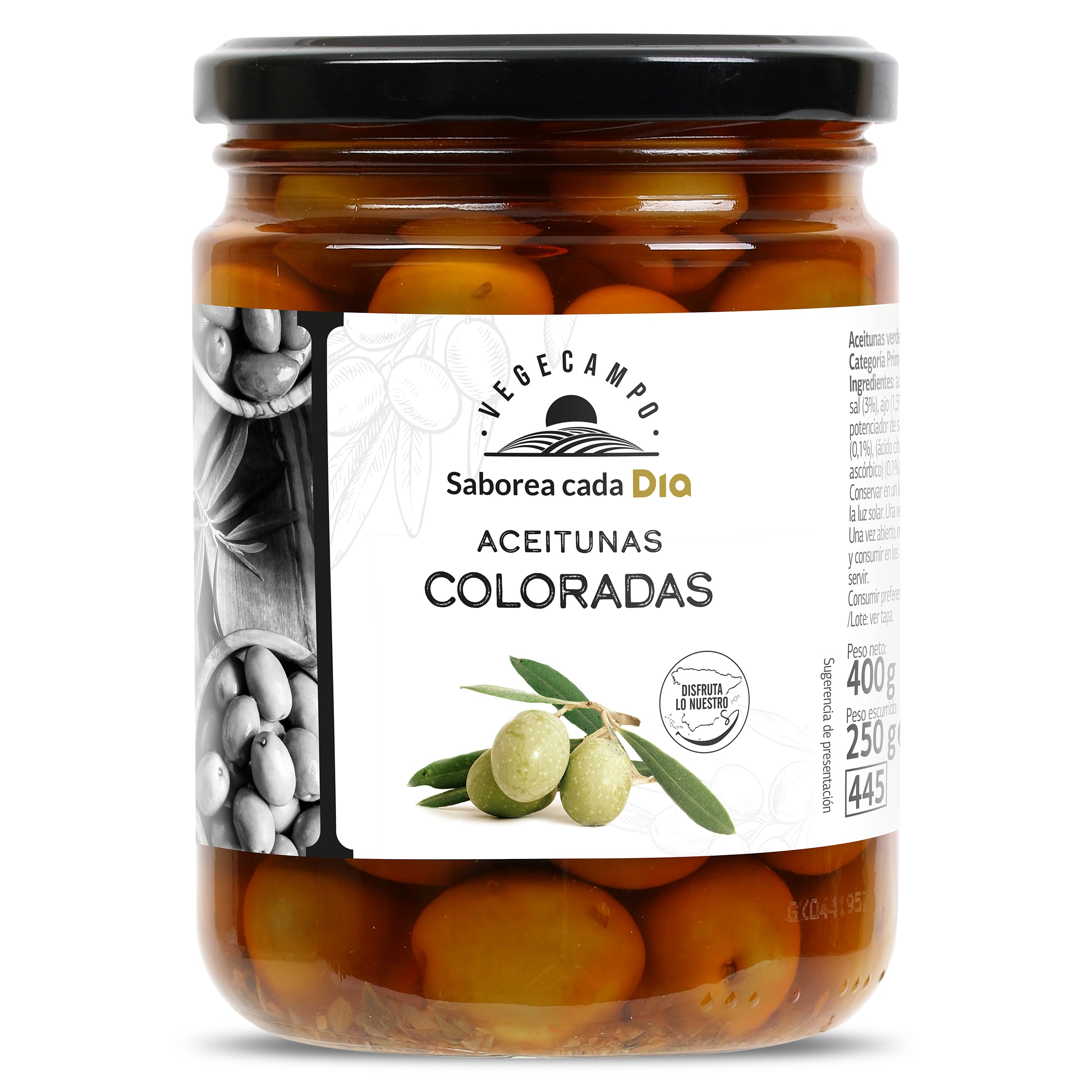 Aceitunas coloradas Vegecampo de Dia frasco 250 g