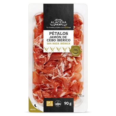 Pétalos de jamón de cebo 50% raza ibérica Dia Nuestra Alacena 90 g-0 Pétalos de jamón de cebo 50% raza ibérica Dia Nuestra Alacena 90 g-0