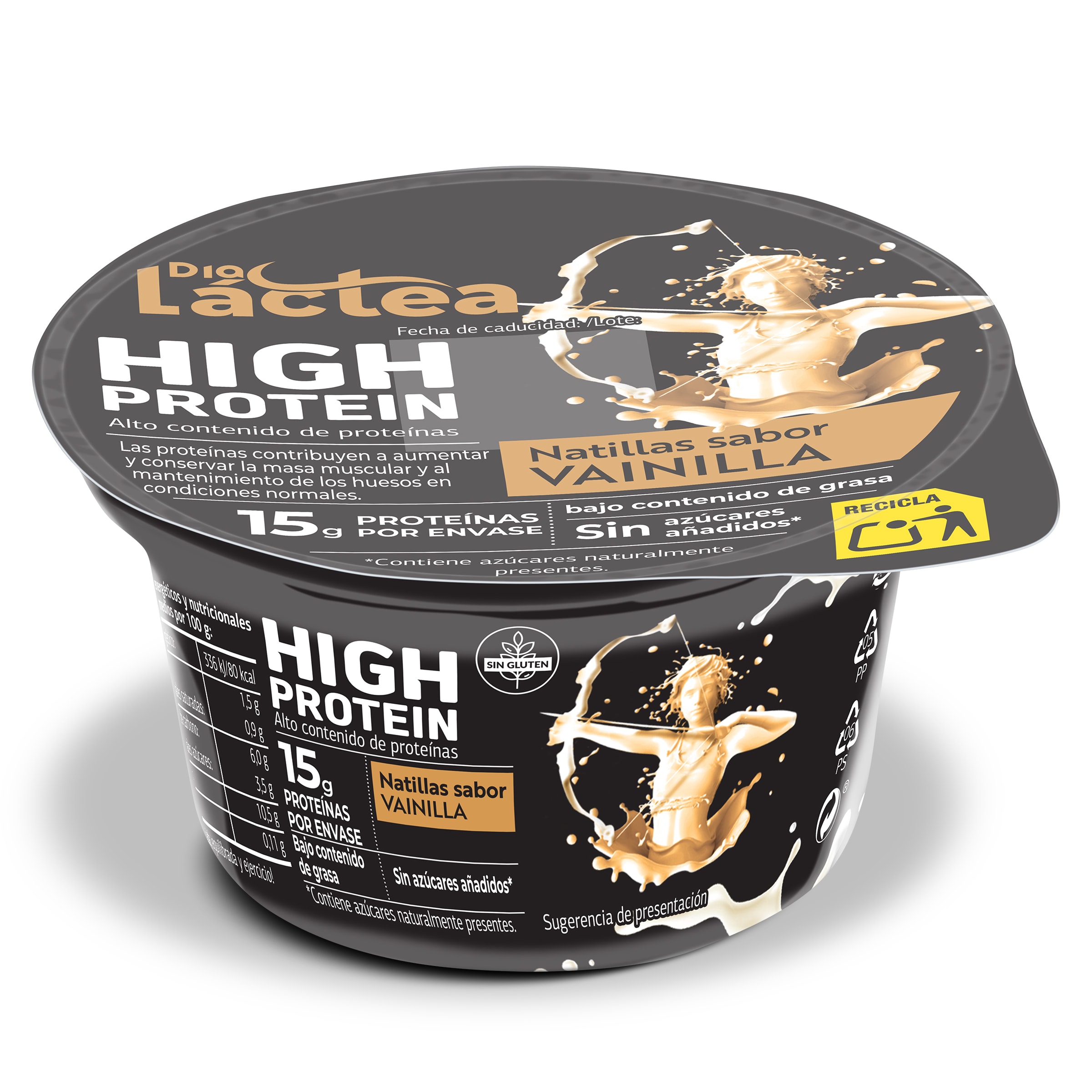 Natilla sabor vainilla alta en proteínas Dia Láctea tarrina 150 g