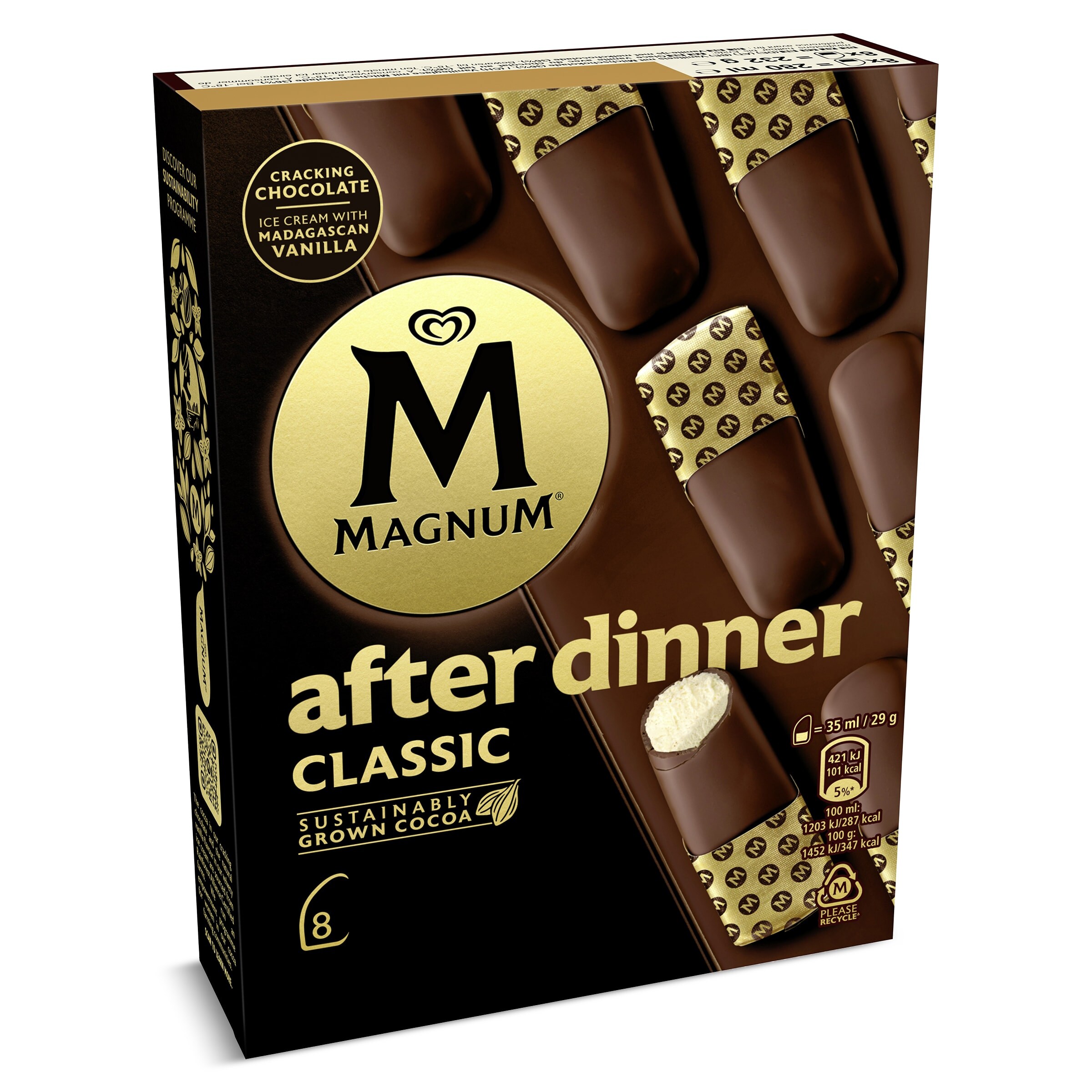 Helado bombón after dinner classic 8 unidades Magnum caja 232 g