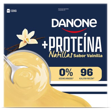 Natillas de vainilla alta en proteínas Danone pack 4 x 120 g-0