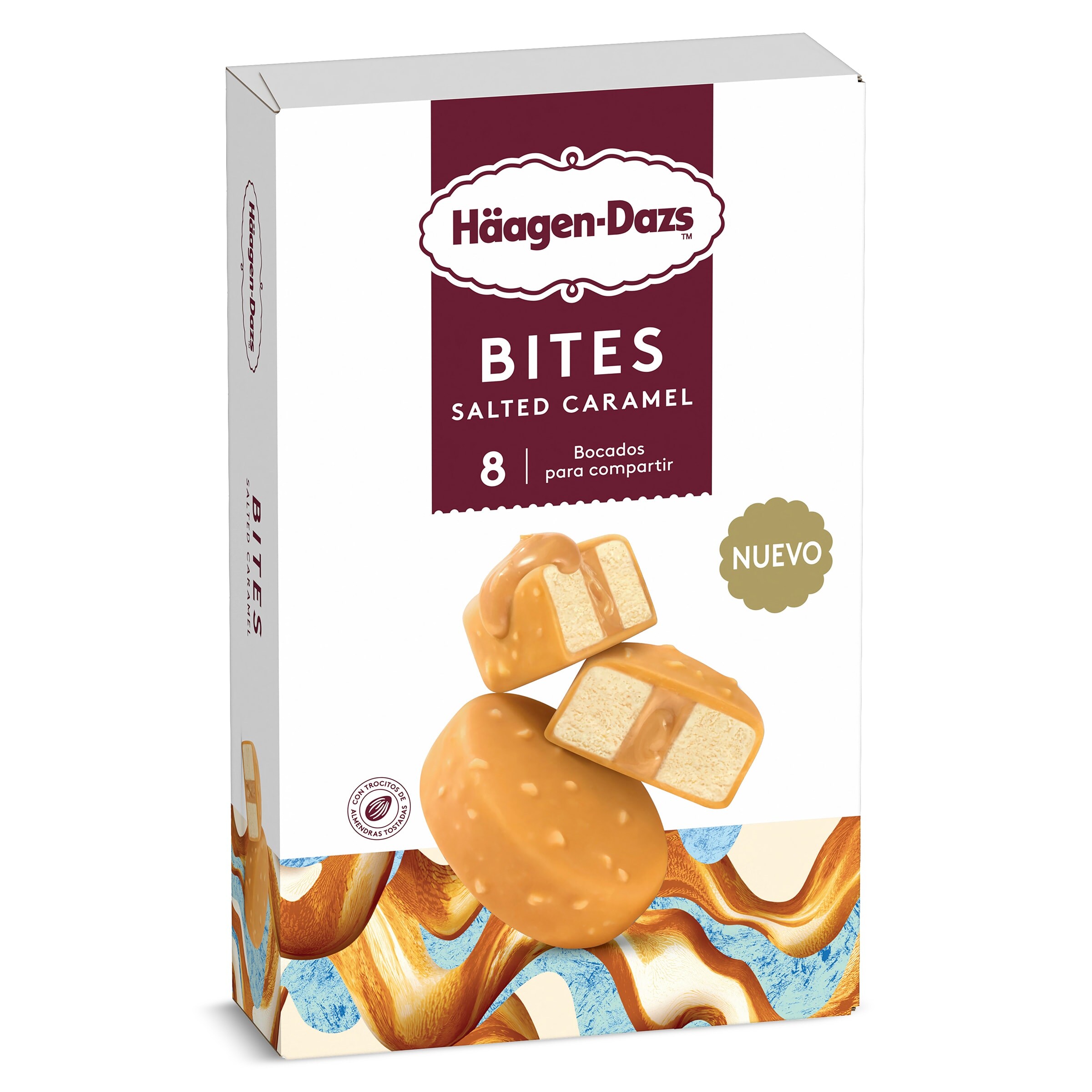 Helado bombón de caramelo salado 8 unidades Haagen Dazs Bites caja 96 g