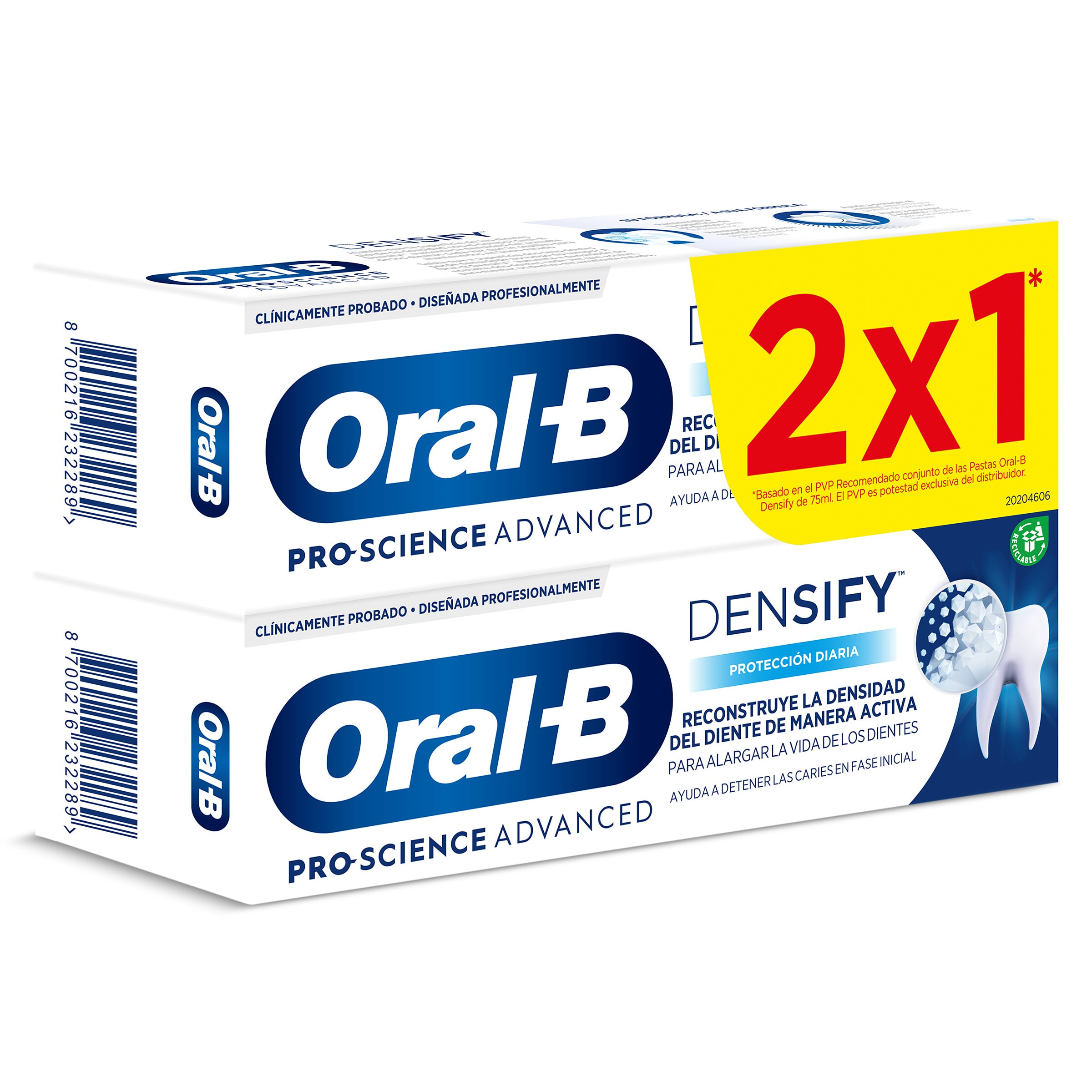 Pasta dentífrica densify Oral-B pack 2 x 75 ml