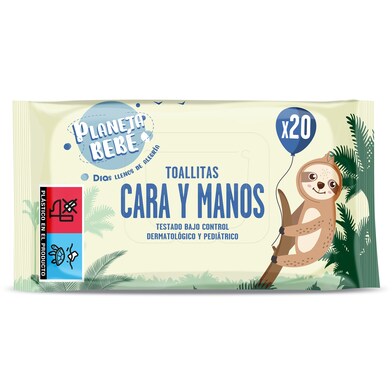 Toallitas para cara y manos Planeta Bebé de Dia bolsa 20 unidades-0 Toallitas para cara y manos Planeta Bebé de Dia bolsa 20 unidades-0