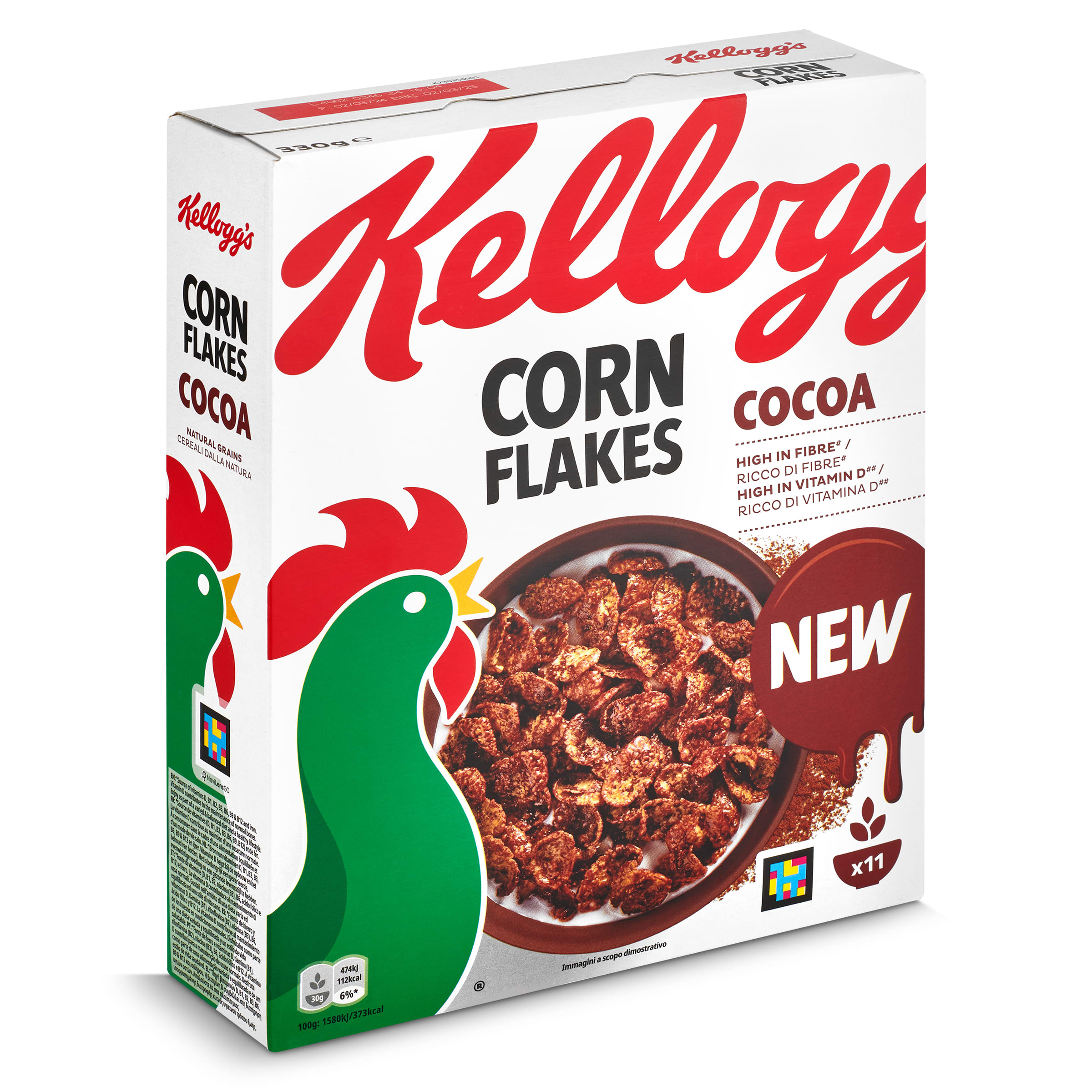Cereales copos de maíz con chocolate Kellogg's Corn Flakes caja 330 g