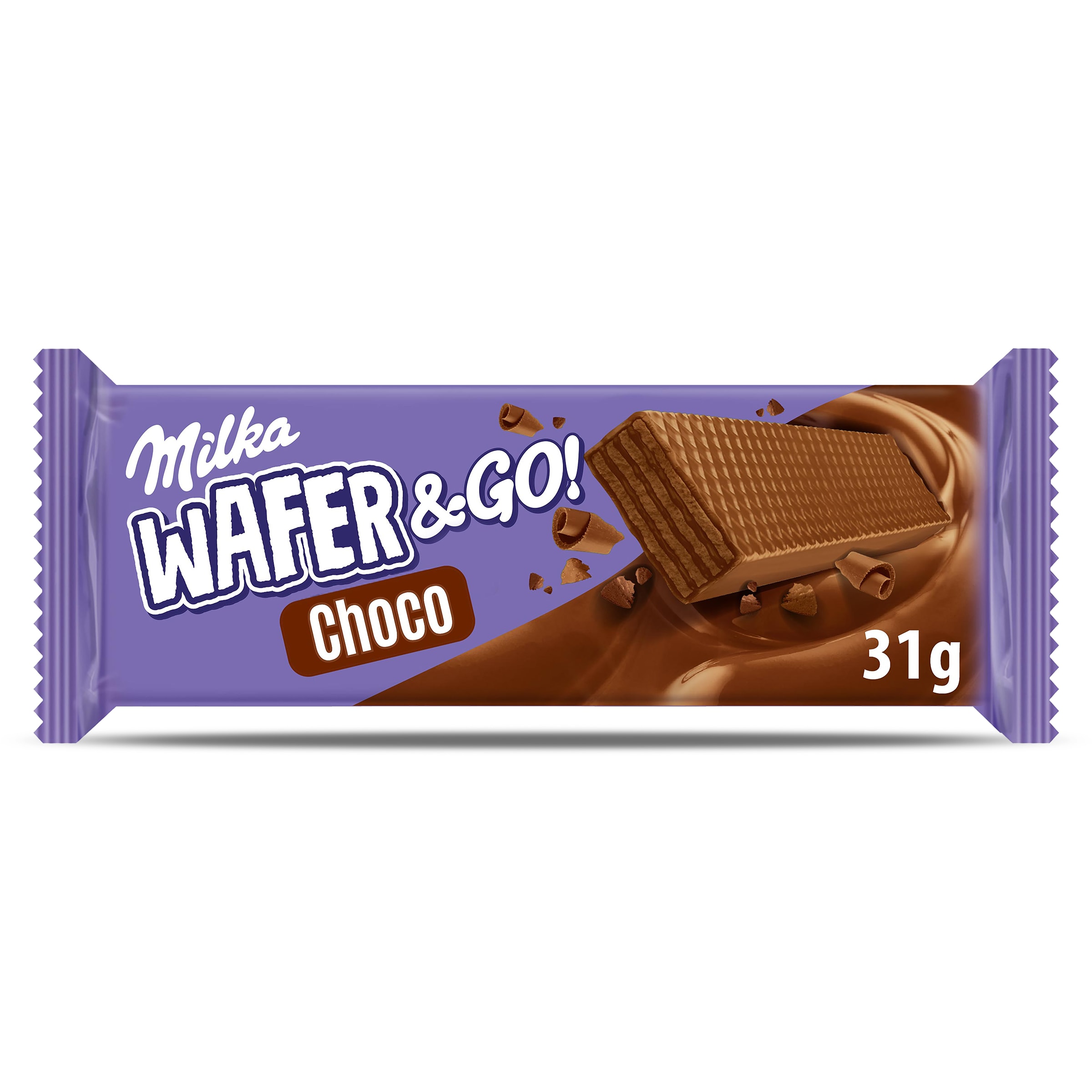 Barrita de barquillo relleno de chocolate Milka Wafer&Go bolsa 31 g