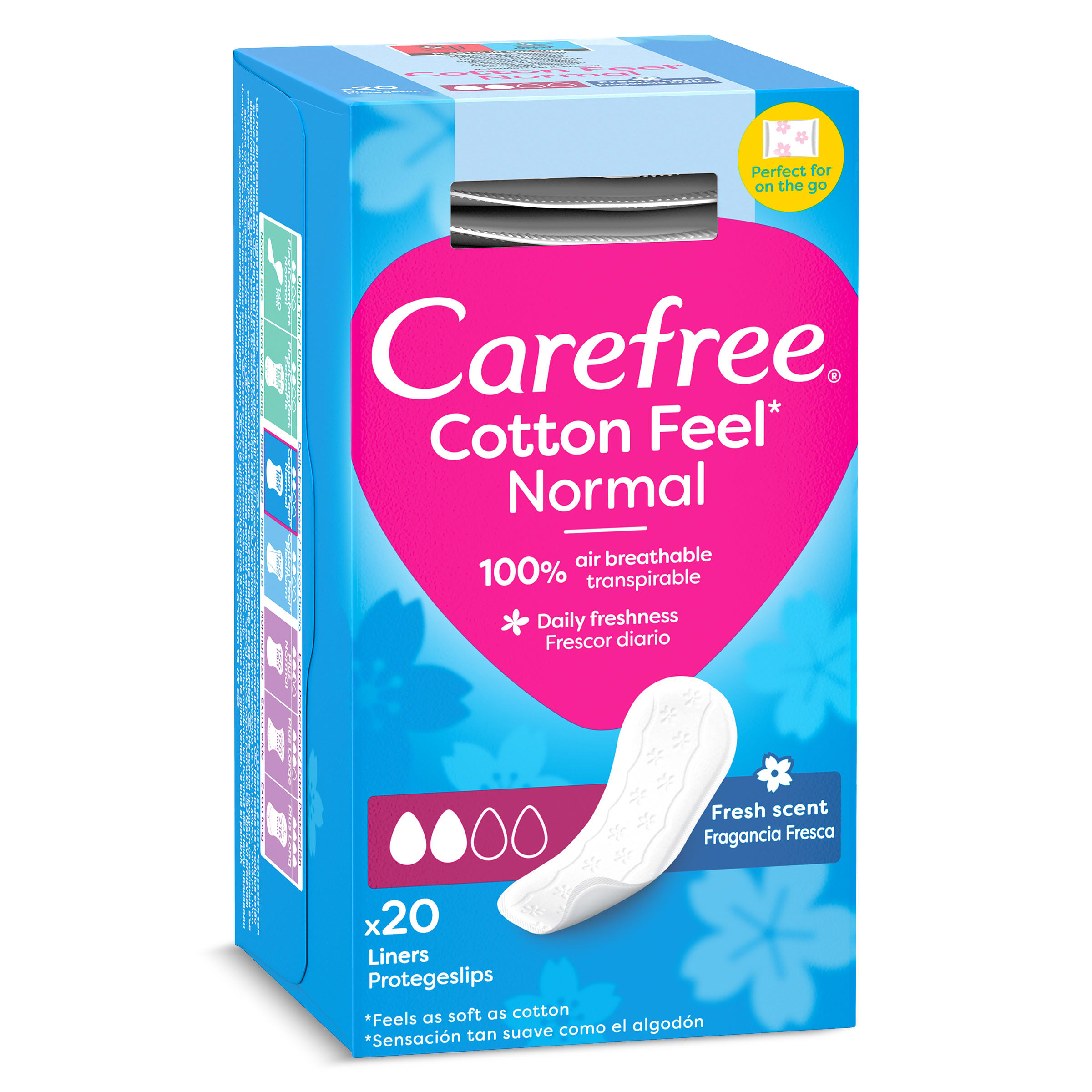 Protegeslips normal fresh plegables Carefree caja 20 unidades