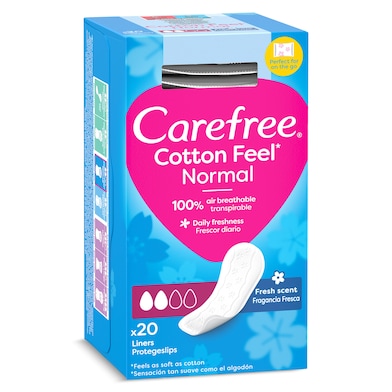 Protegeslips normal fresh plegables Carefree caja 20 unidades-0