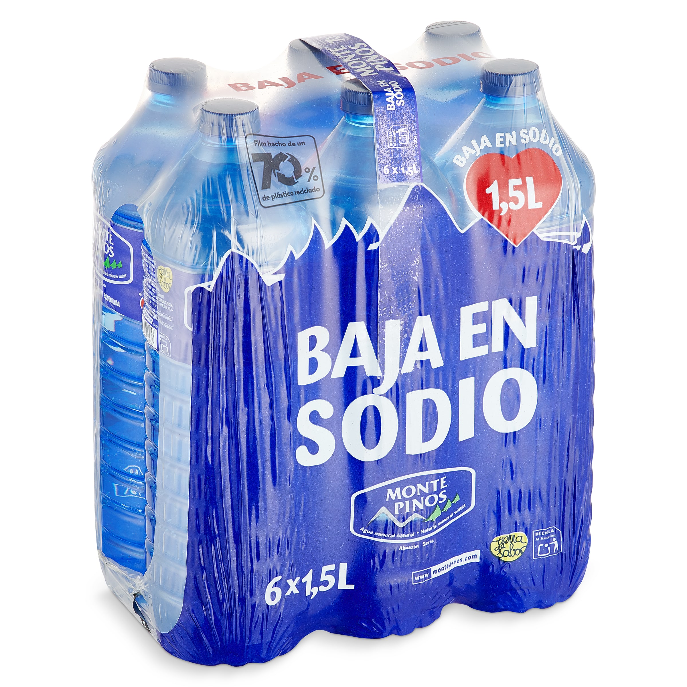 Agua mineral natural Monte Pinos pack 6 x 1.5 l