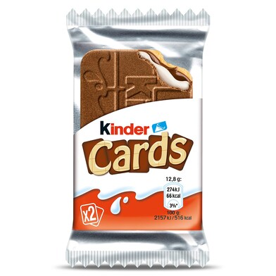 Obleas con doble relleno cards Kinder bolsa 26 g-0 Obleas con doble relleno cards Kinder bolsa 26 g-0