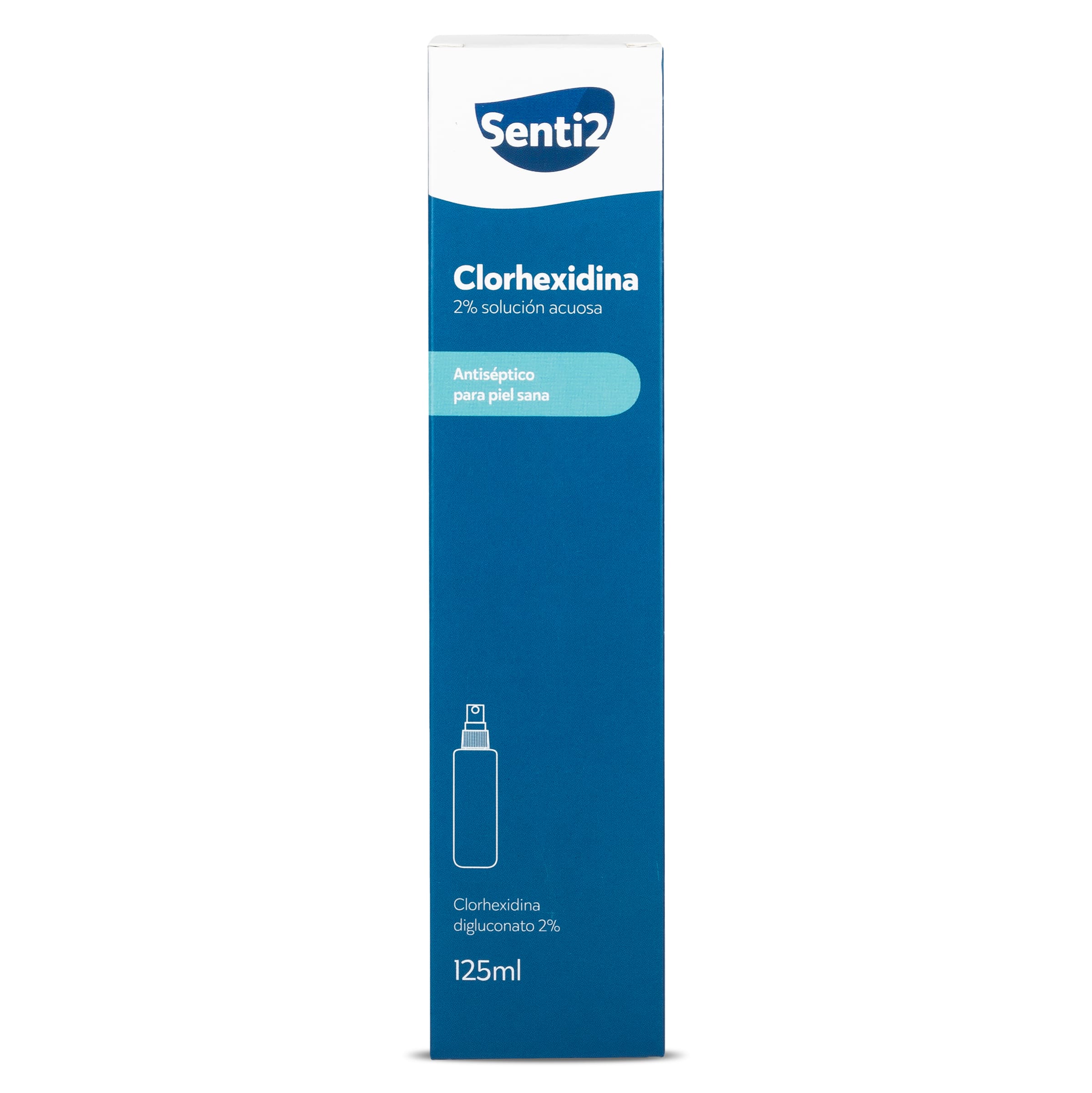 Clorhexidina 2% antiséptico para piel sana Senti2 spray 125 ml