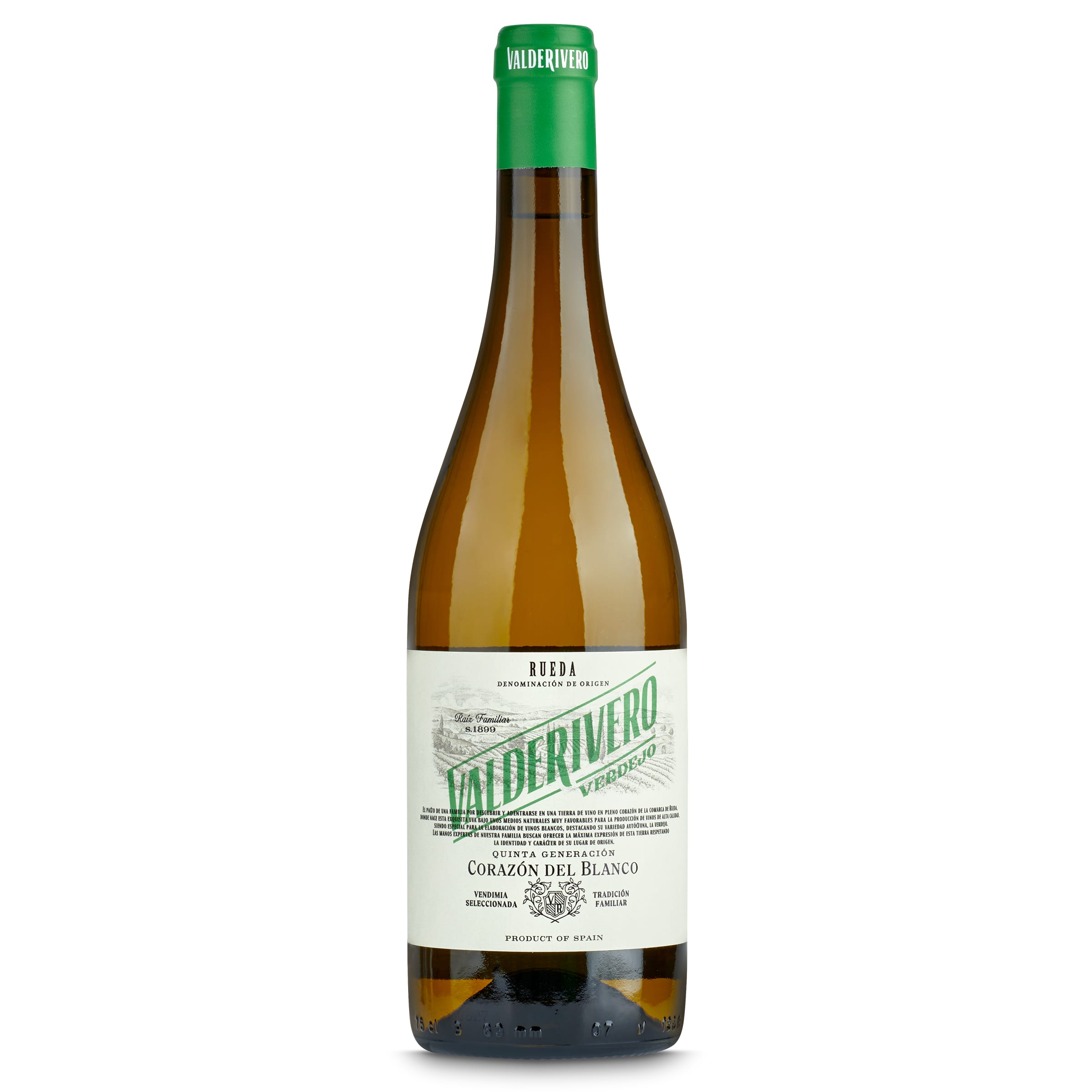Vino blanco D.O. Rueda Verdejo Valderivero botella 75 cl