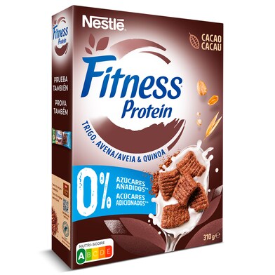 Cereales de trigo, avena y quinoa integral con cacao proteína Nestlé Fitness caja 310 g-0 Cereales de trigo, avena y quinoa integral con cacao proteína Nestlé Fitness caja 310 g-0
