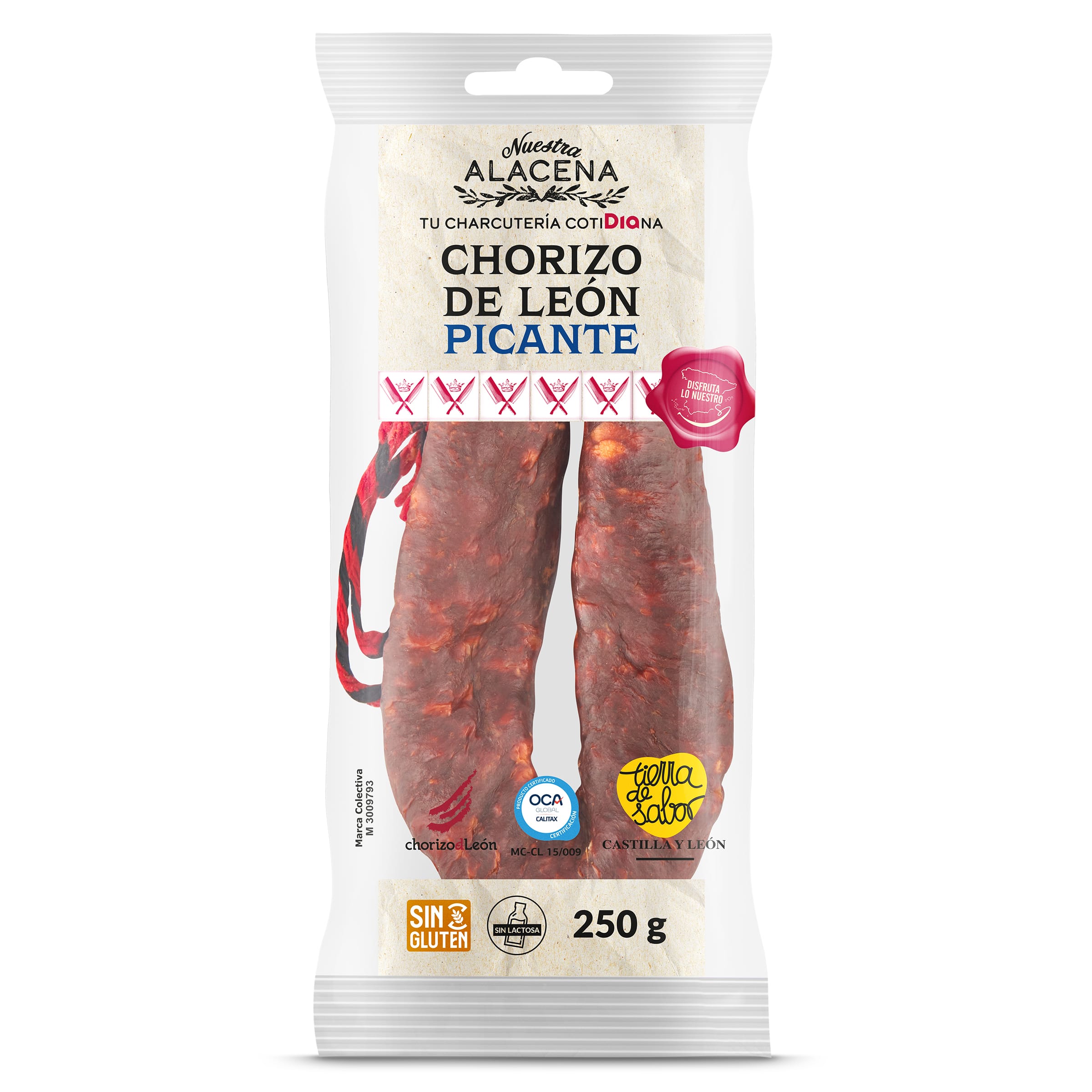 Chorizo de León picante Nuestra Alacena de Dia bolsa 250 g