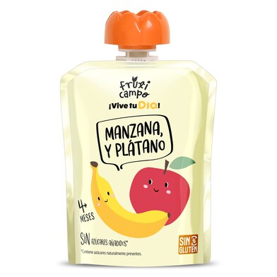 Alimento infantil con puré de manzana y plátano Fruticampo de Dia bolsa 90 g-0 Alimento infantil con puré de manzana y plátano Fruticampo de Dia bolsa 90 g-0