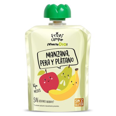 Alimento infantil con puré de manzana, pera y plátano Fruticampo de Dia bolsa 90 g-0 Alimento infantil con puré de manzana, pera y plátano Fruticampo de Dia bolsa 90 g-0