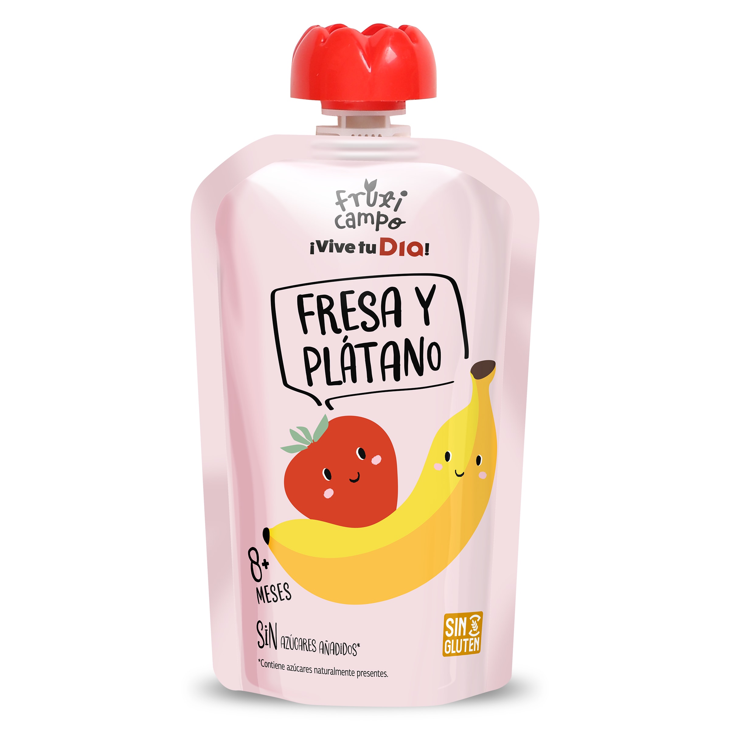 Alimento infantil con puré de fresa y plátano Fruticampo de Dia bolsa 100 g