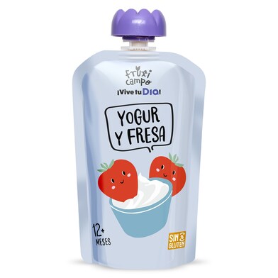 Alimento infantil lácteo con puré de fresa Fruticampo de Dia bolsa 100 g-0 Alimento infantil lácteo con puré de fresa Fruticampo de Dia bolsa 100 g-0