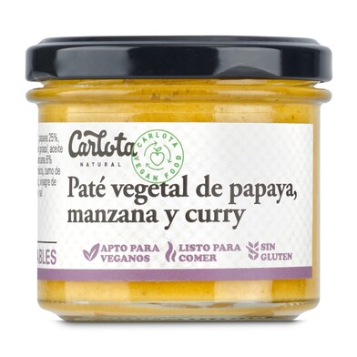 Paté vegetal de papaya, manzana y curry Carlota Organic 110 g-0 Paté vegetal de papaya, manzana y curry Carlota Organic 110 g-0