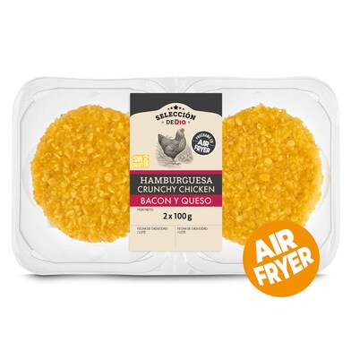 Burger crunchy de pollo con bacón y queso Selección de Dia 200 g-0 Burger crunchy de pollo con bacón y queso Selección de Dia 200 g-0