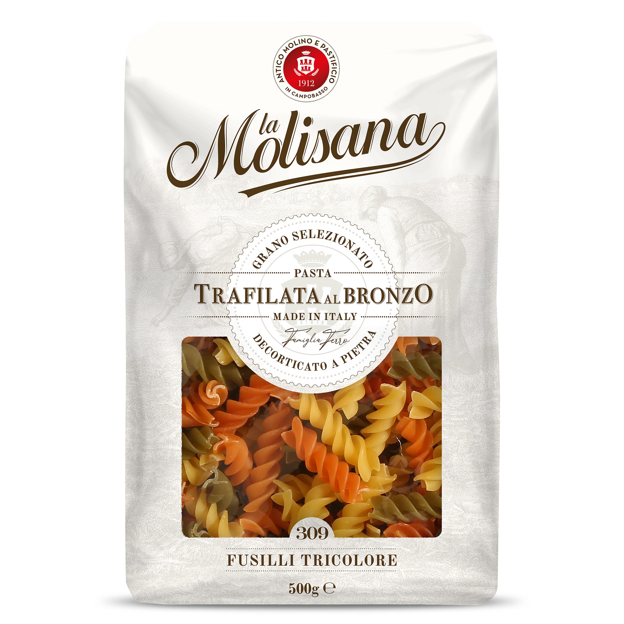 Fusilli tricolor nº 309 La molisana bolsa 500 g