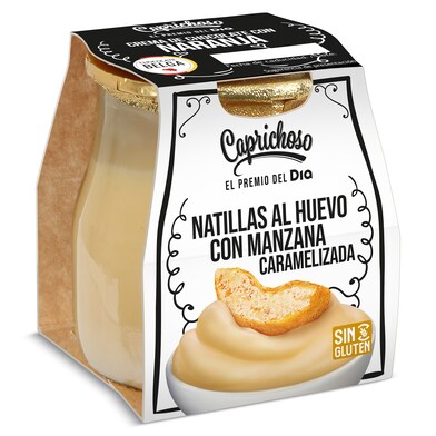 Natillas al huevo con manzana caramelizada Caprichoso Dia vaso 125 g-0 Natillas al huevo con manzana caramelizada Caprichoso Dia vaso 125 g-0