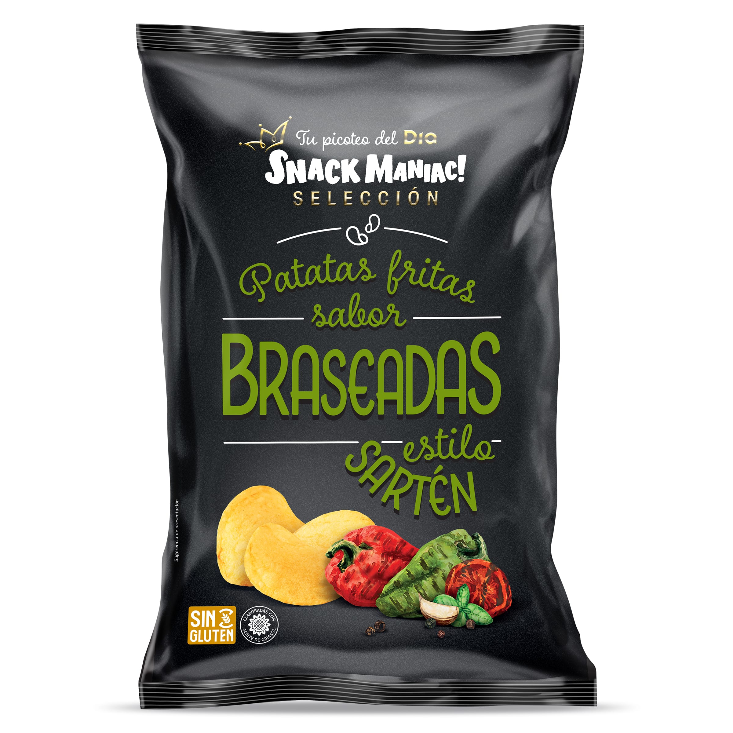 Patatas fritas a la sartén sabor verduras braseadas Snack Maniac de Dia bolsa 130 g