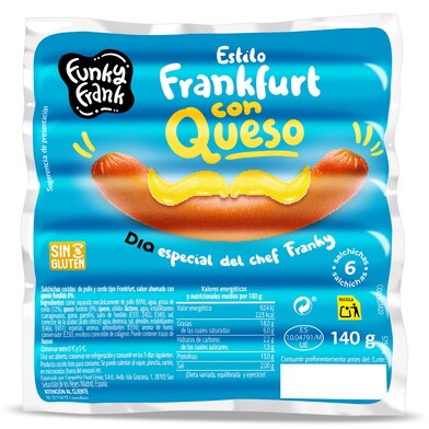 Salchichas frankfurt con queso Dia Funky Frank 2 x 140 g-0 Salchichas frankfurt con queso Dia Funky Frank 2 x 140 g-0
