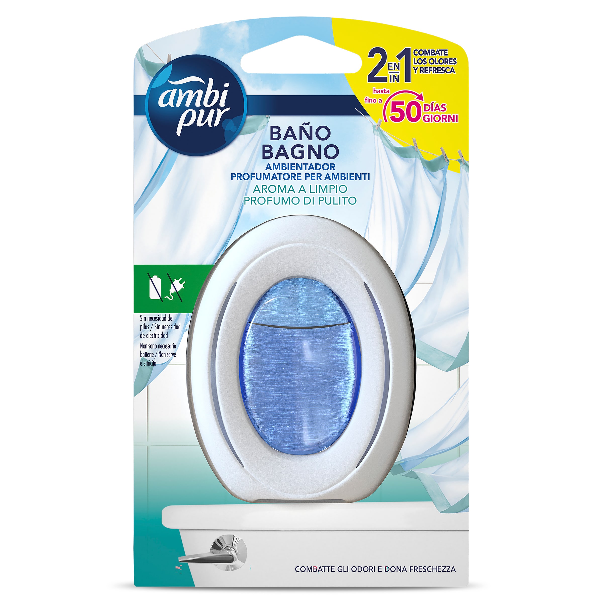 Ambientador baño aroma limpio Ambipur caja 1 unidad