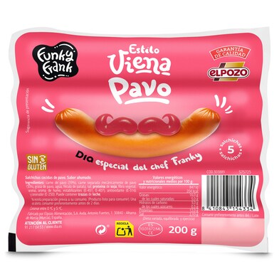 Salchichas viena de pavo Dia Funky Frank 200 g-0 Salchichas viena de pavo Dia Funky Frank 200 g-0