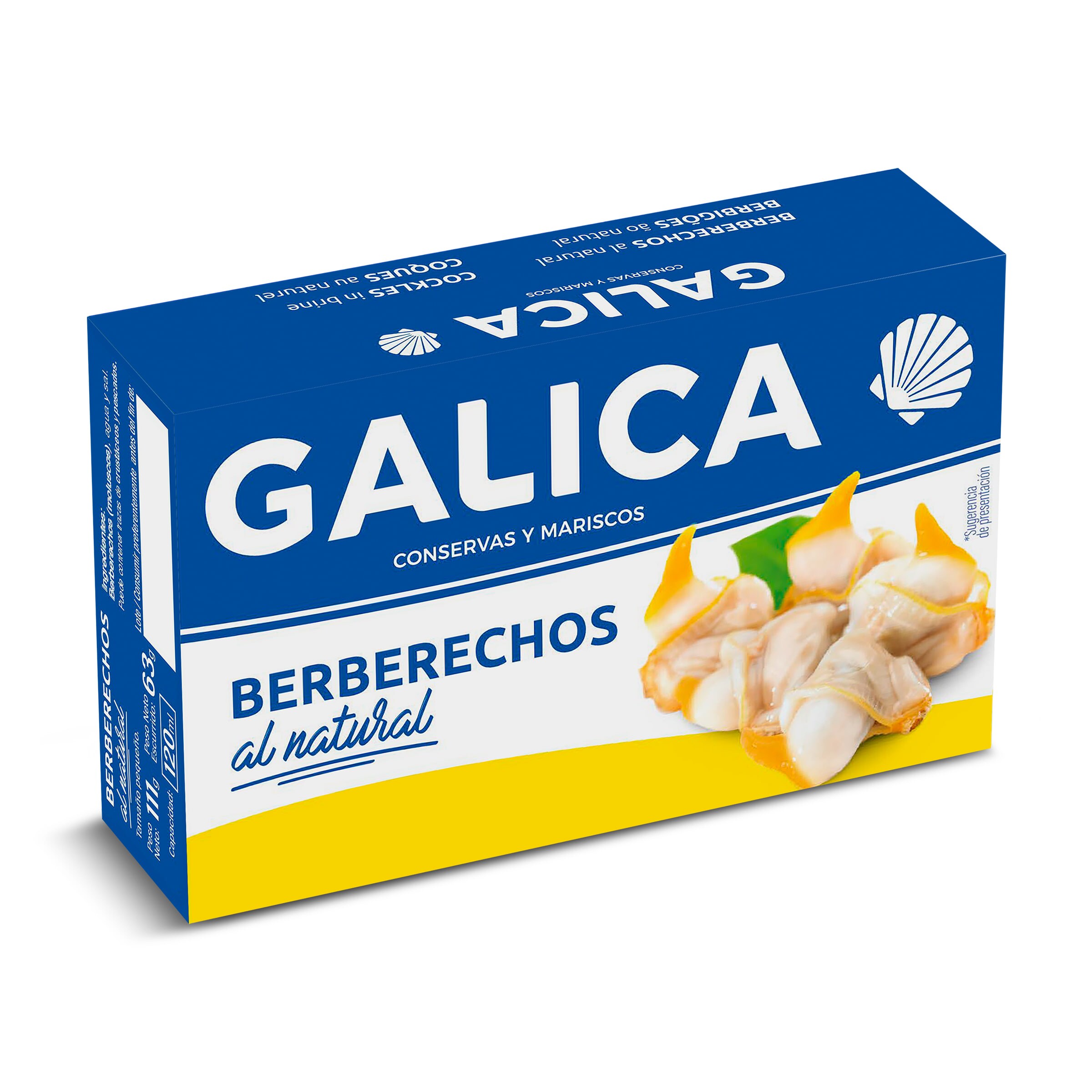 Berberechos al natural Galica lata 63 g