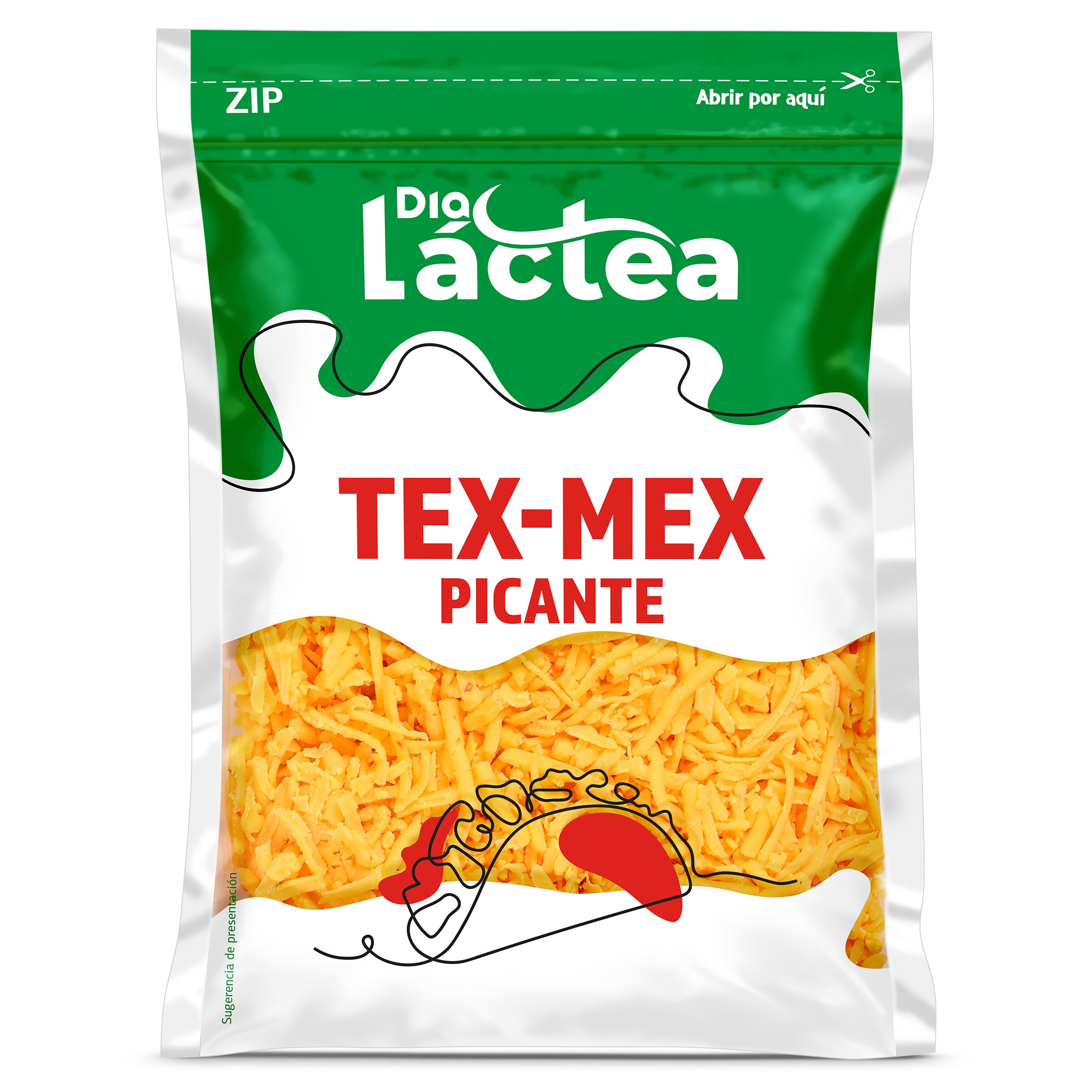 Queso tex-mex picante rallado Dia Láctea bolsa 150 g