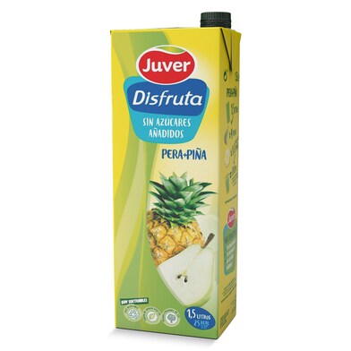 Bebida de zumo de pera y piña sin azúcares añadidos Juver 1.5 L-0 Bebida de zumo de pera y piña sin azúcares añadidos Juver 1.5 L-0