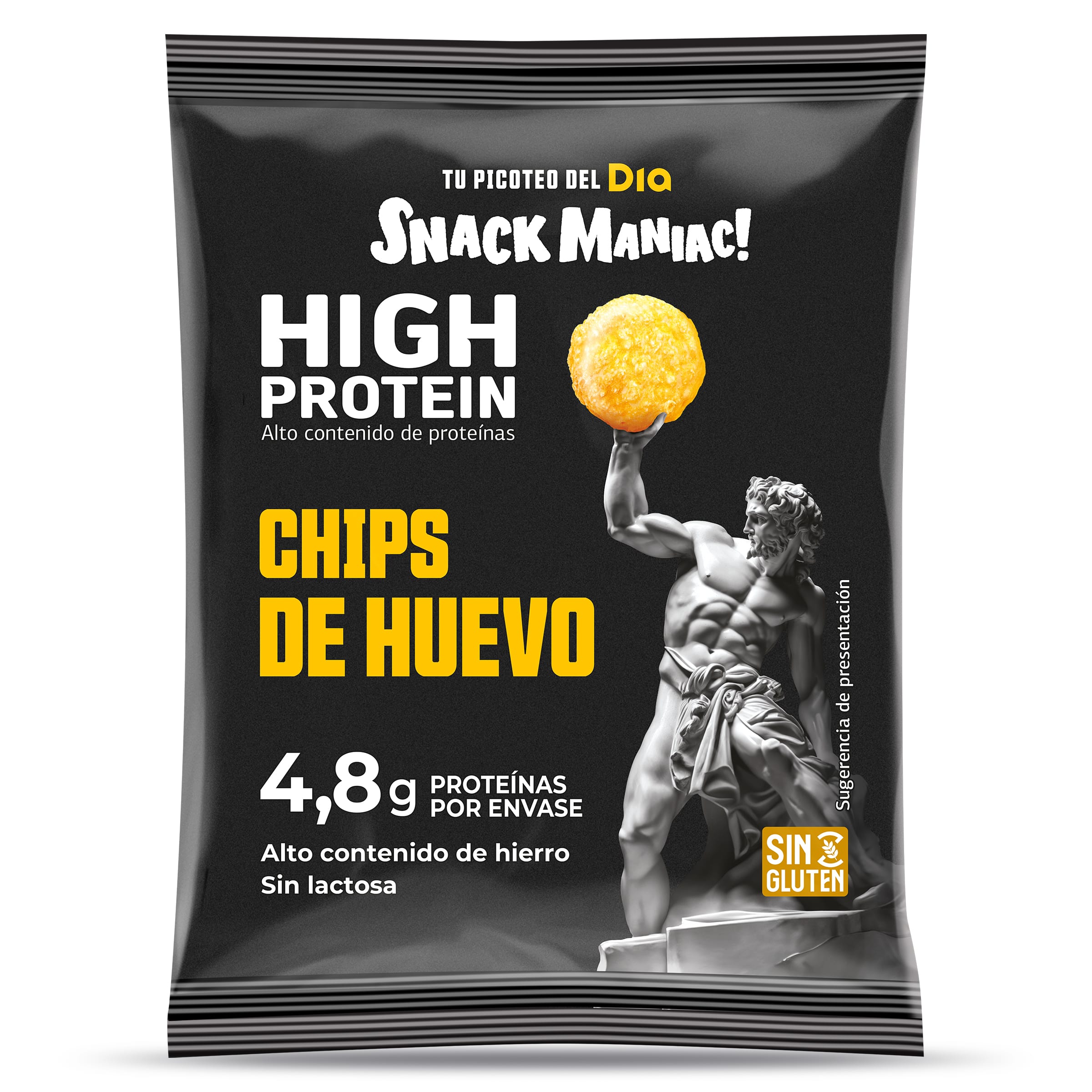 Chips de huevo alta en proteínas Snack Maniac de Dia bolsa 10 g