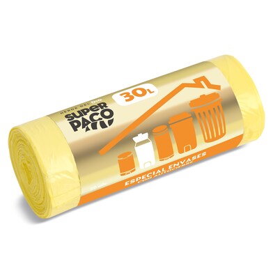 Bolsa de basura especial envases 30 lt Super Paco de Dia 20 unidades-0 Bolsa de basura especial envases 30 lt Super Paco de Dia 20 unidades-0