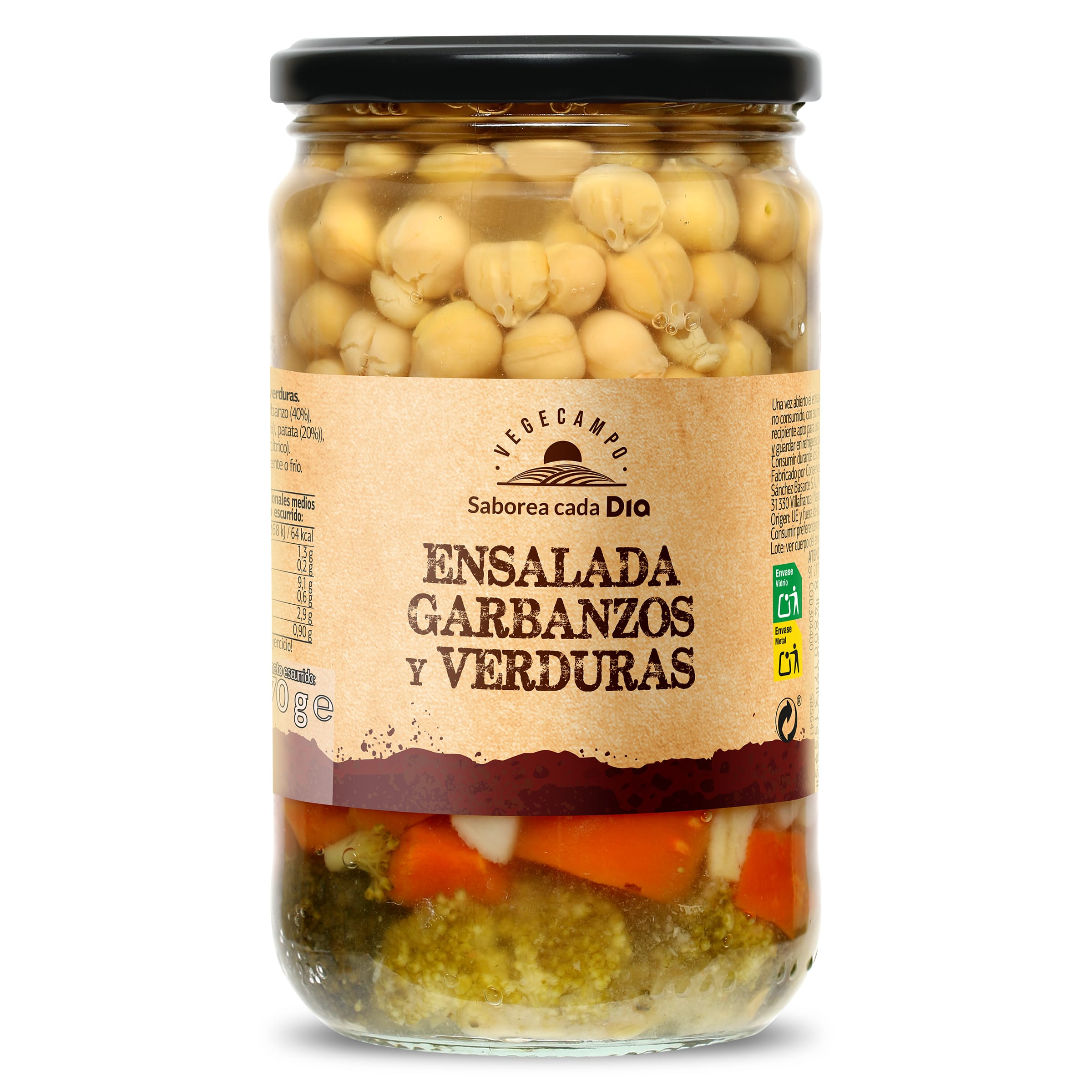 Ensalada de garbanzos y verduras Vegecampo de Dia frasco 370 g